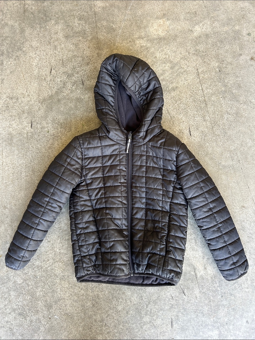 Cat & Jack Black Quilted Hooded Puffer Jacket